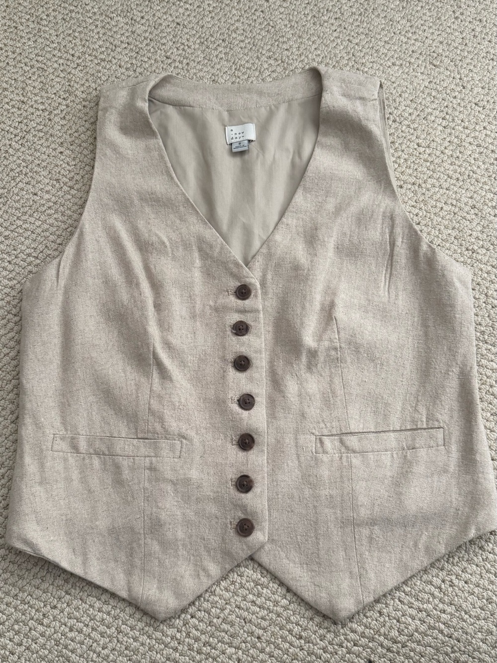 A New Day linen Button-Front Vest